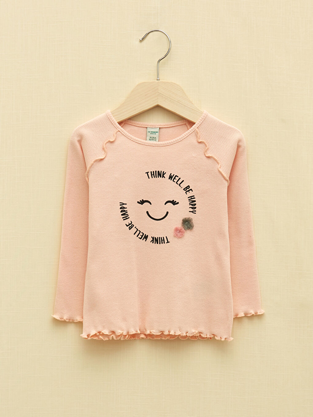 LCW baby Crew Neck Long Sleeve Printed Baby Girls' T-Shirt -W1AY83Z1-FW7