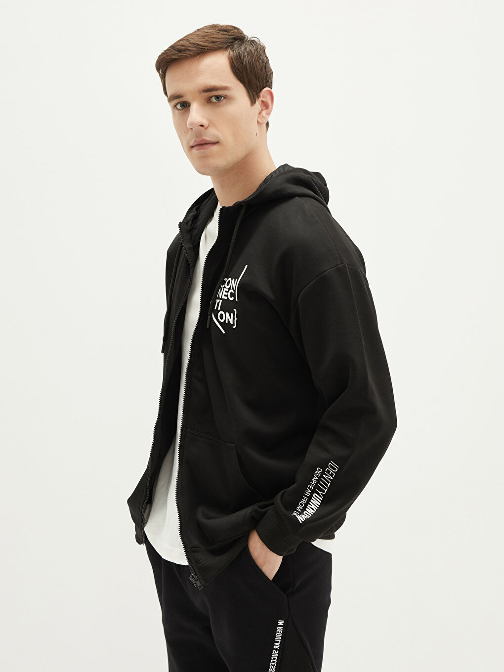 XSIDE Hooded Long Sleeve Men's Zip-Up Sweatshirt -W1AY93Z8