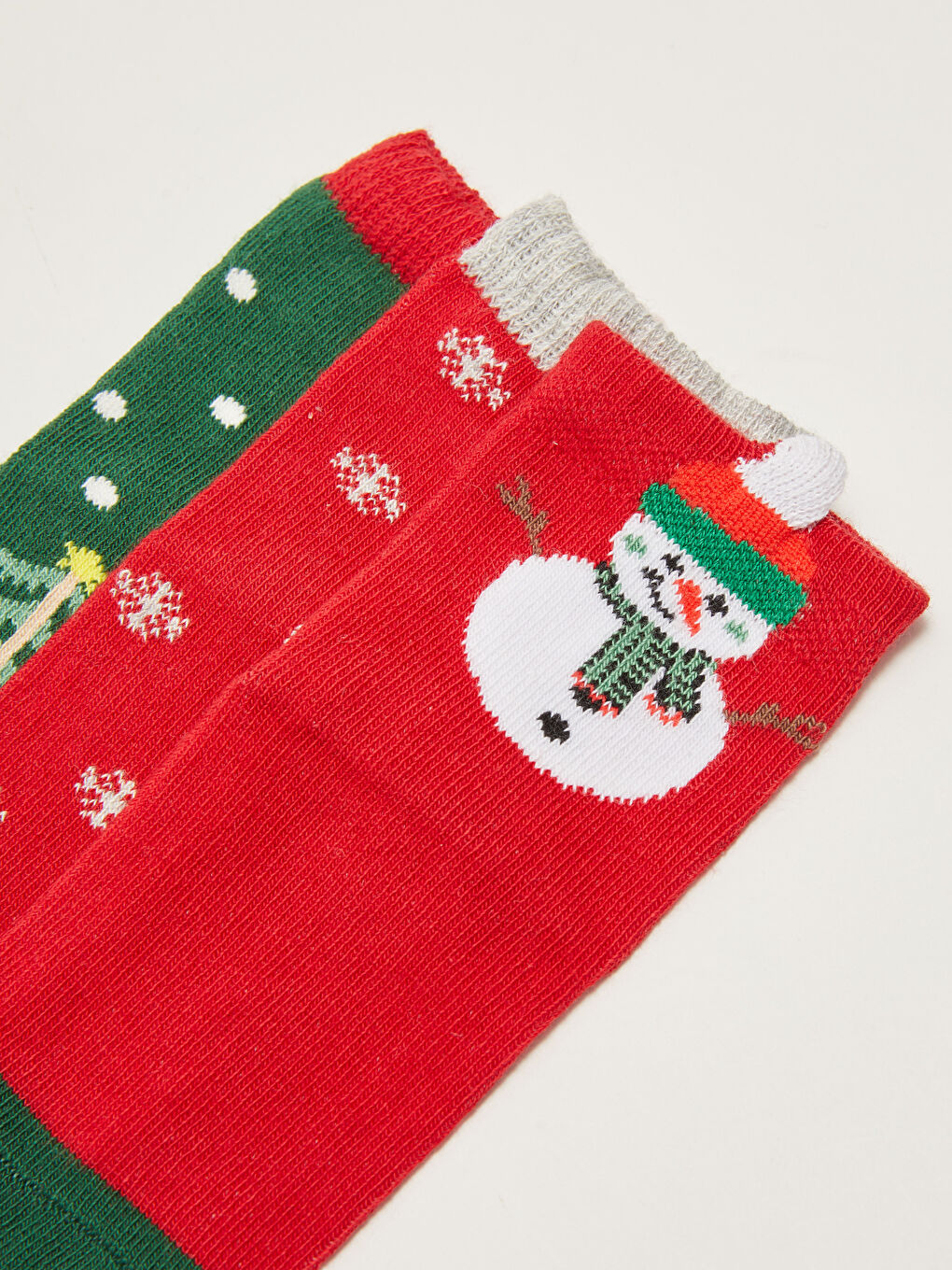 Kırmızı Yılbaşı Temalı Erkek Bebek Soket Çorap 3'lü-2