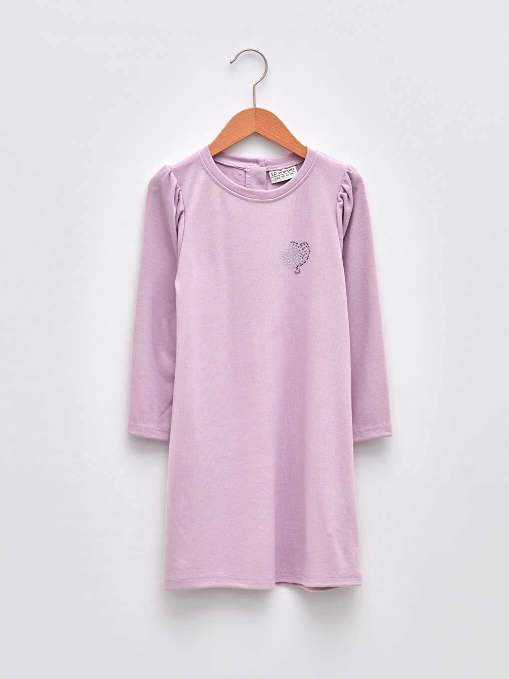 LCW Kids Rundhalsausschnitt Bedrucktes Langarm Kleid für Mädchen -W1BA14Z4-FPH