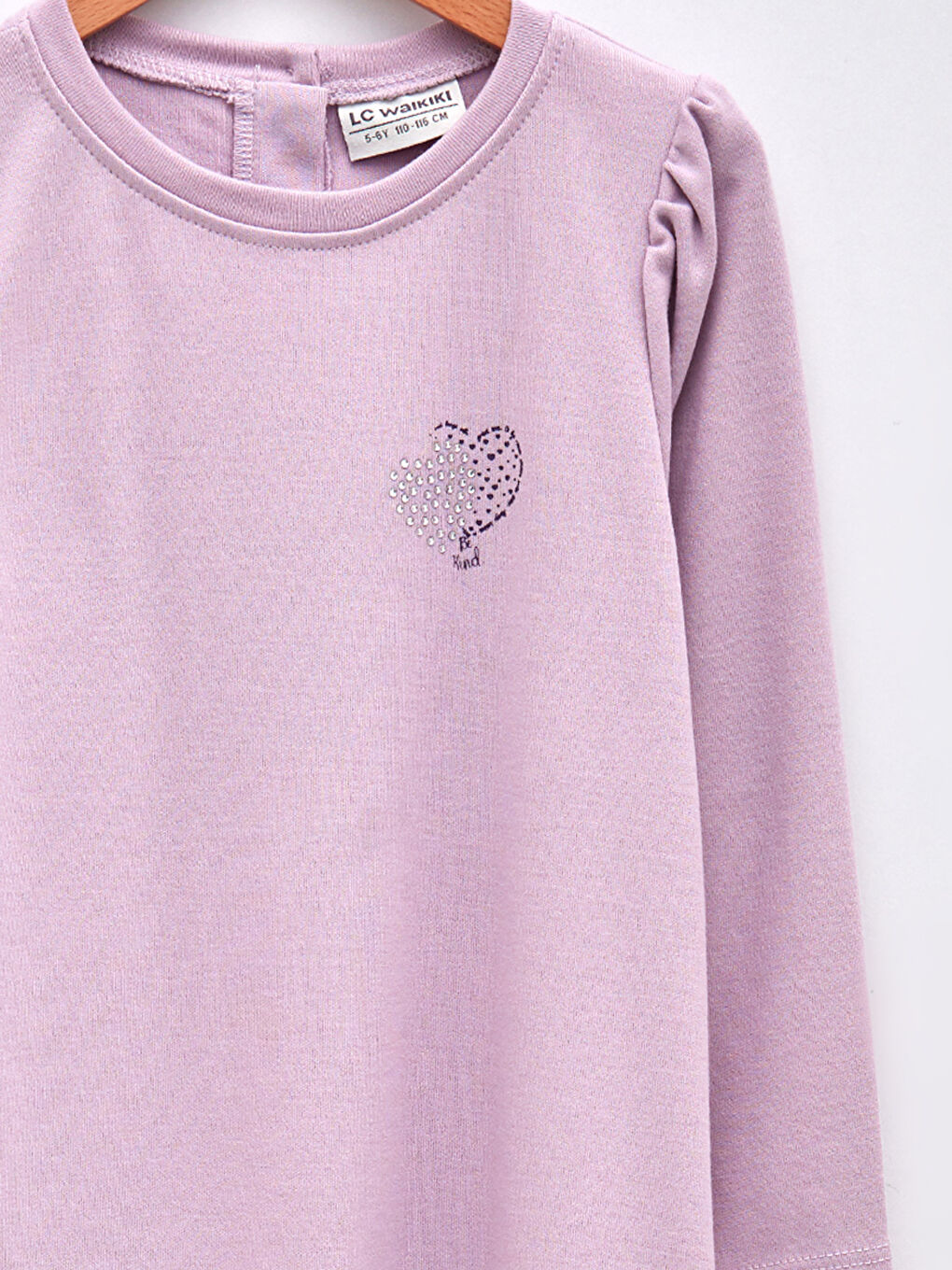 LCW Kids Rundhalsausschnitt Bedrucktes Langarm Kleid für Mädchen -W1BA14Z4-FPH