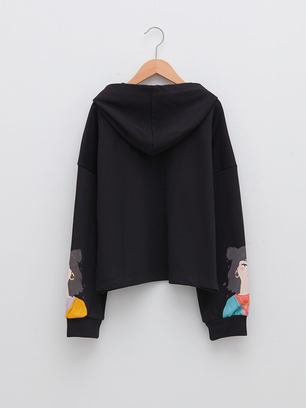 LCW Kids Hooded Printed Long Sleeve Girls' Sweatshirt -W1BA41Z4-CVL