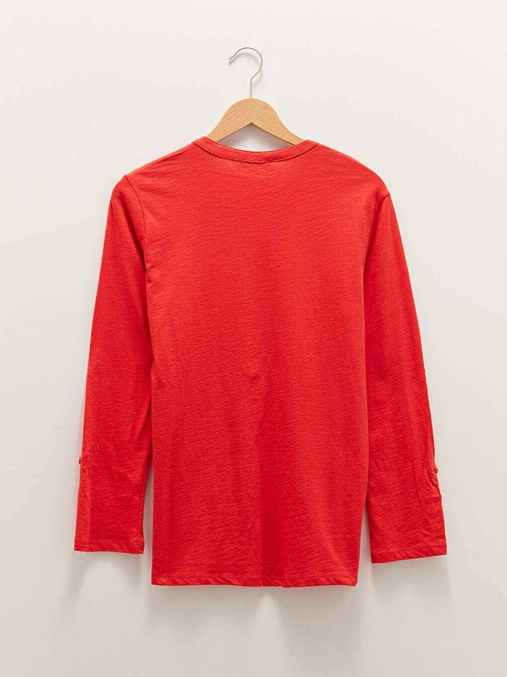 LCWAIKIKI Basic V Neck Straight Long Sleeve Cotton Women's T-Shirt -W1BA69Z8-GYH