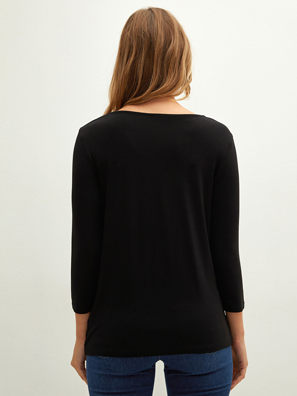 Flowy Collar Straight Long Sleeve Women's Blouse-5