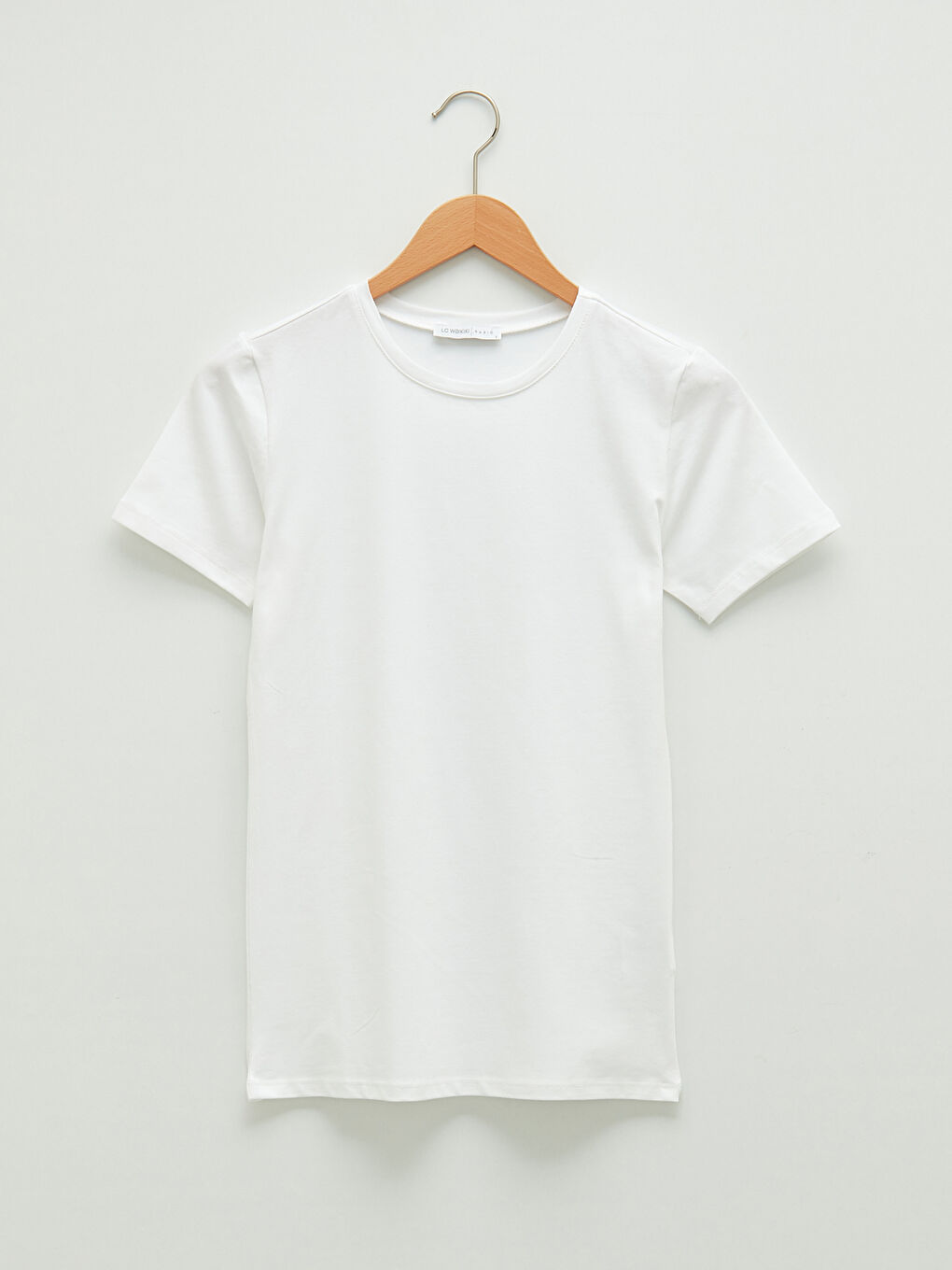 Crew Neck Plain Short Sleeve Women's T-Shirt-4