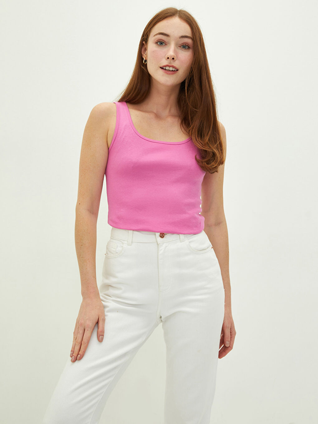 U-Neck Sleeveless Cotton Women's Singlet