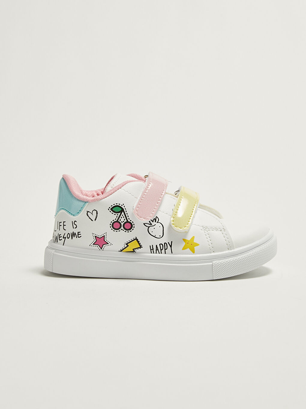 حذاء رياضي بناتي جلد بمظهر ڤيلكرو-2