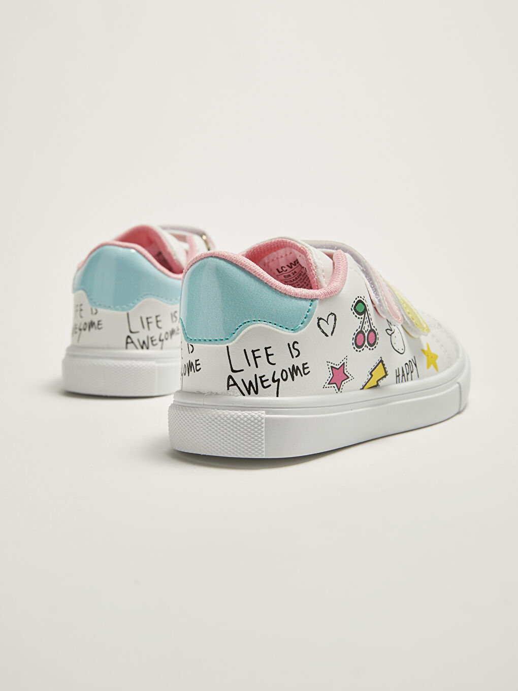 حذاء رياضي بناتي جلد بمظهر ڤيلكرو-4