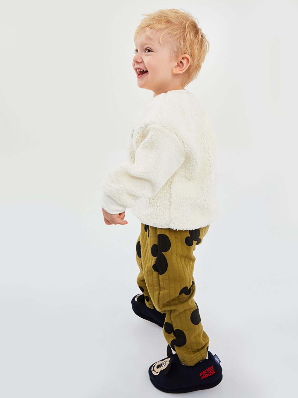 بنطلون رياضي للأولاد الرضع بطبعة ميكي ماوس بخصر مرن-1