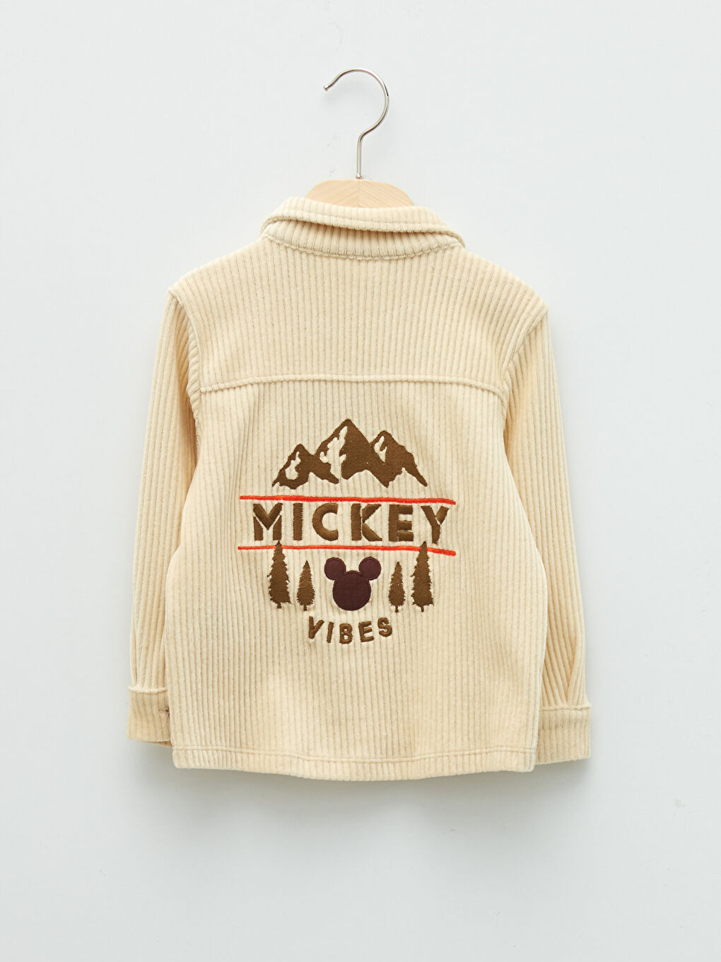 Mickey Mouse Embroidered Long Sleeve Velvet Baby Boy Shirt-2
