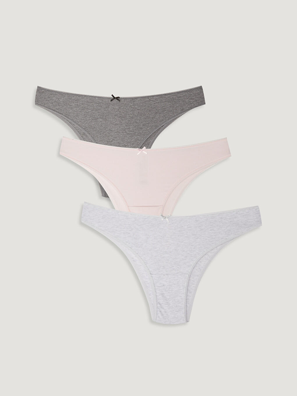 Bow Detailed Cotton Bikini Panties 3-Pack