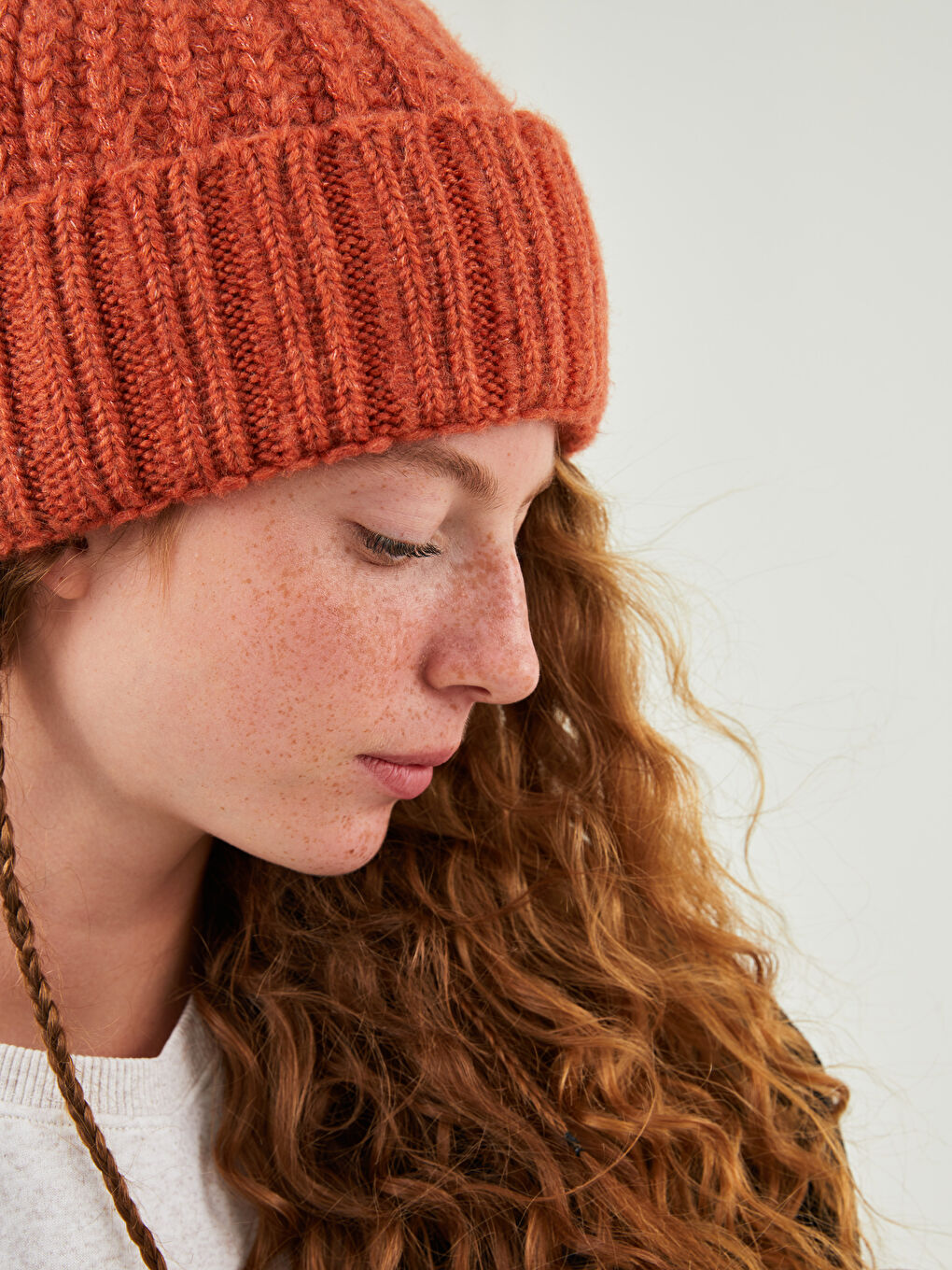 Kırmızı Kadın Triko Bere-1