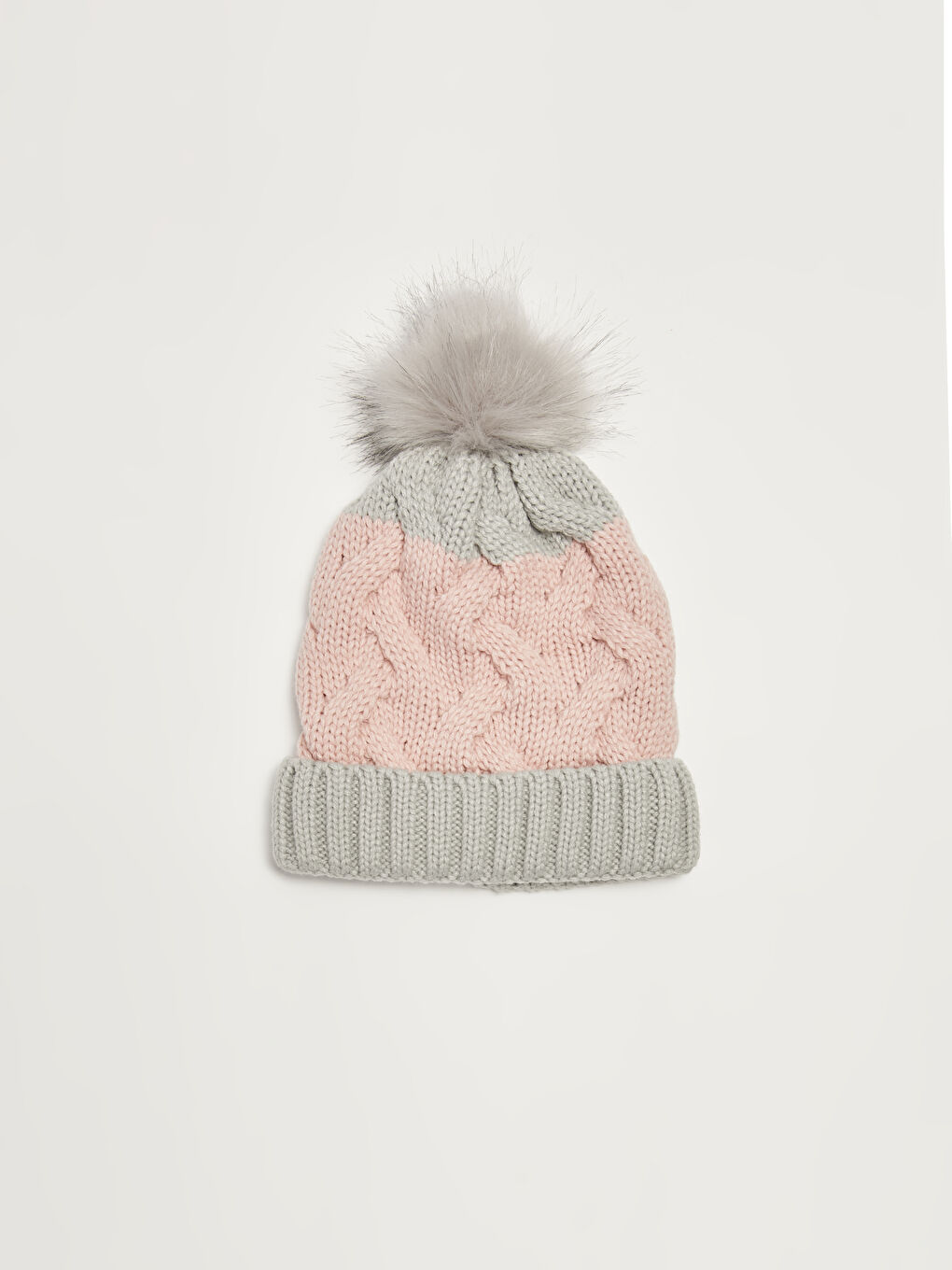 Әйелдерге арналған помпонды трикотаж тоқыма бини шапкасы-2