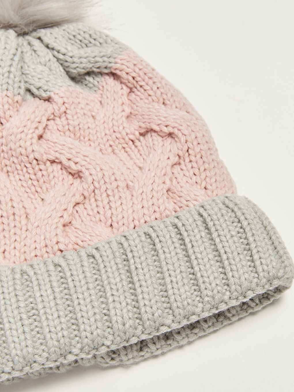 Әйелдерге арналған помпонды трикотаж тоқыма бини шапкасы-3