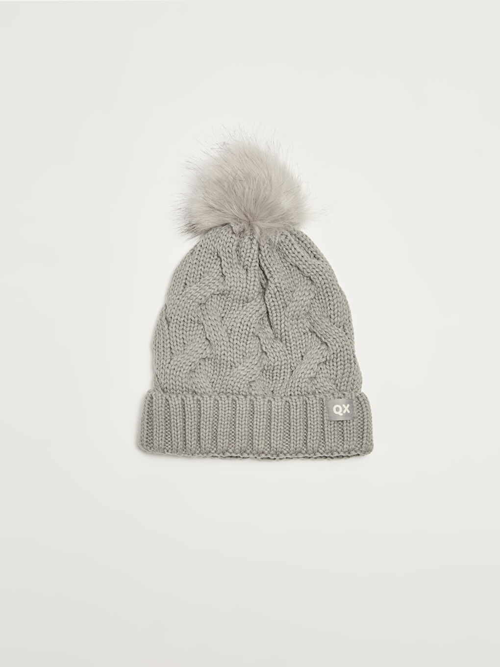 Женская трикотажная шапка с помпоном-3