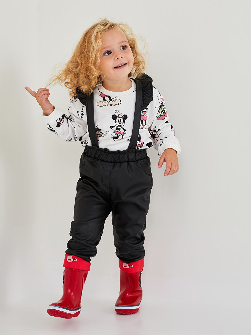 Elastic Waist Leather Look Baby Girl Pants -W1BB95Z1-CVL