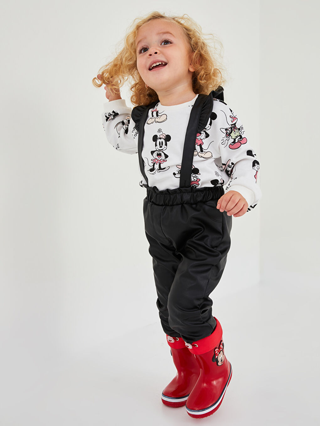 Elastic Waist Leather Look Baby Girl Pants -W1BB95Z1-CVL