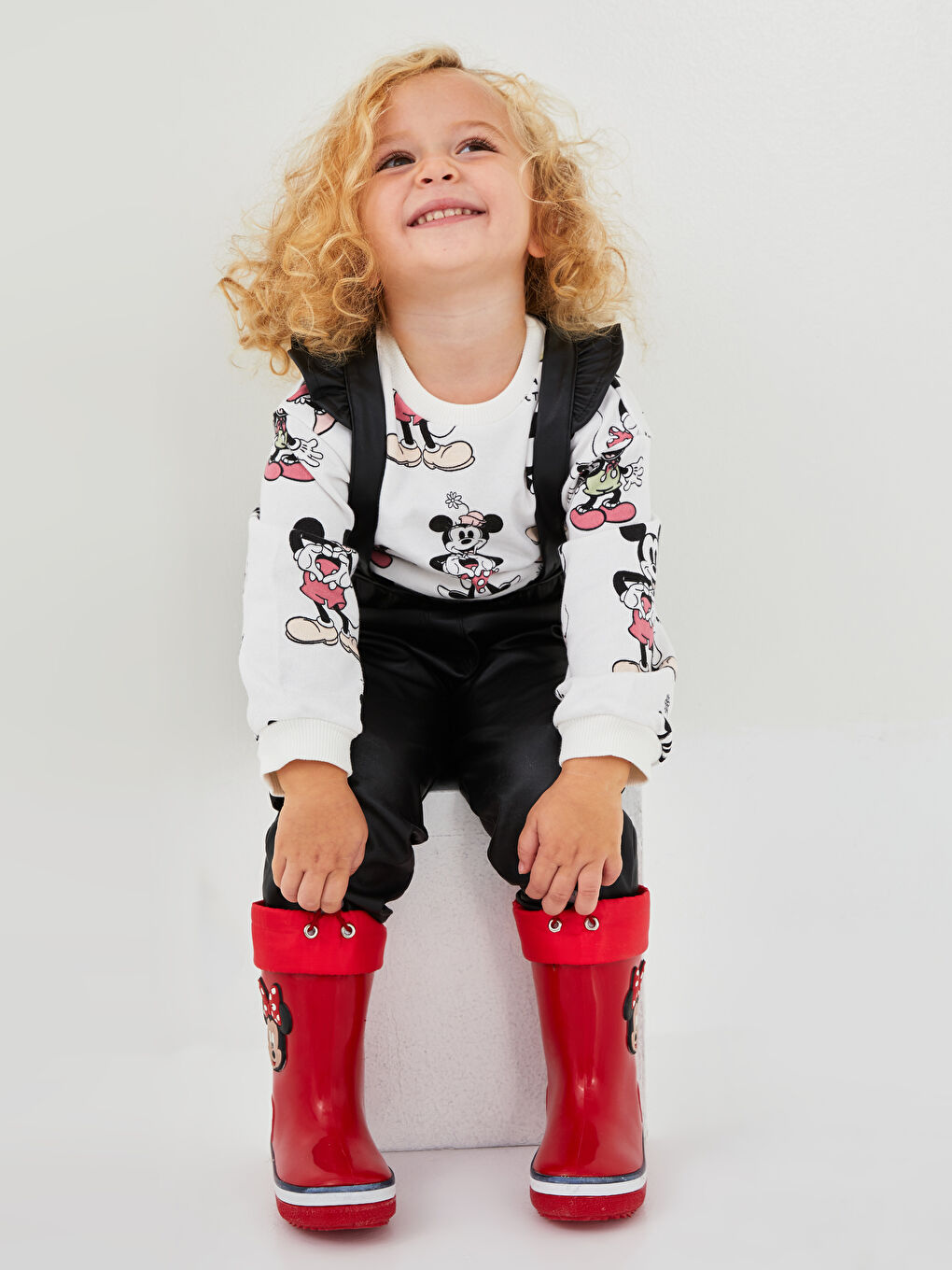 Elastic Waist Leather Look Baby Girl Pants -W1BB95Z1-CVL