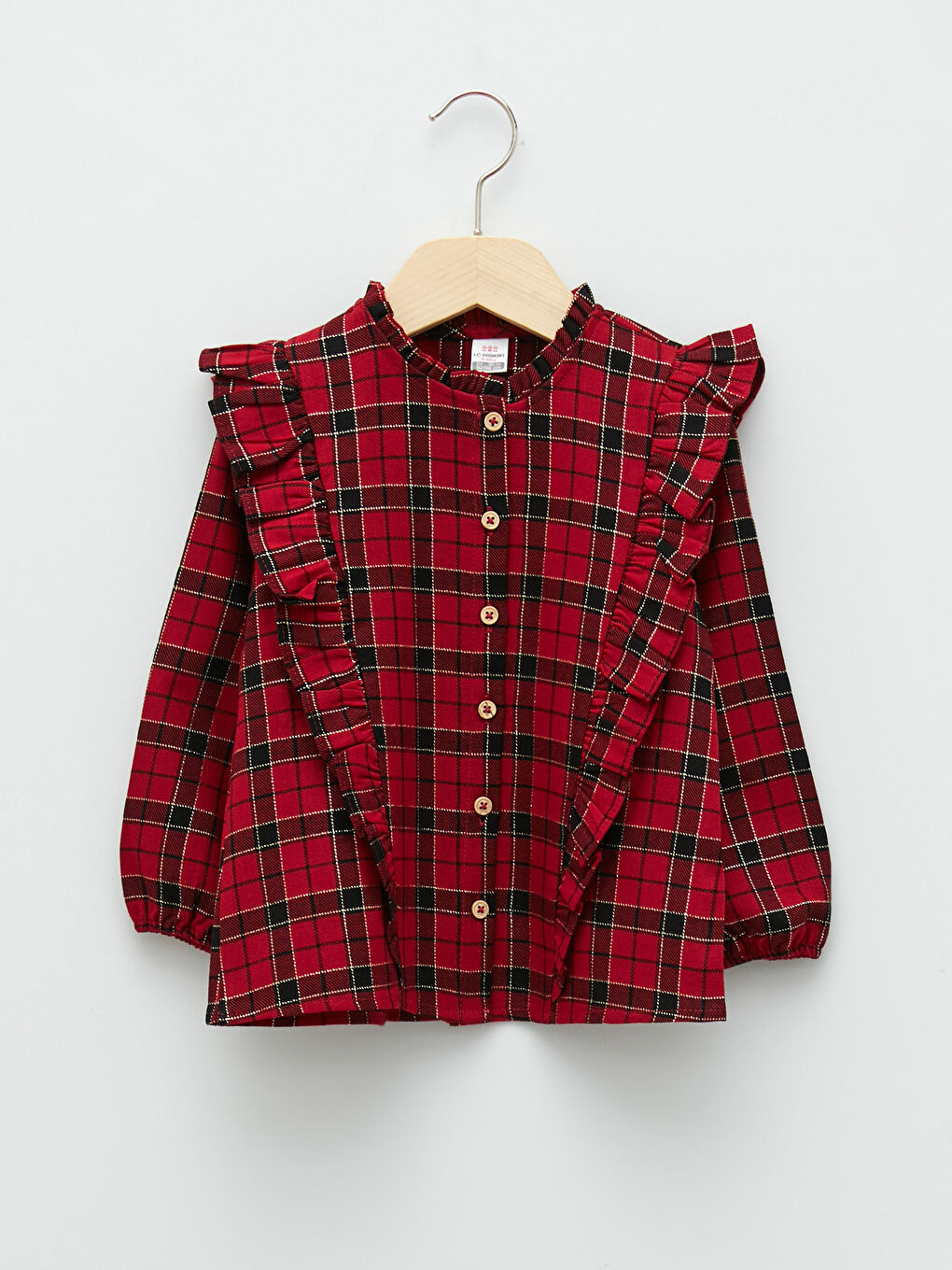 Круглый вырез, с длинным рукавом, клетчатая рубашка для малышек девочек