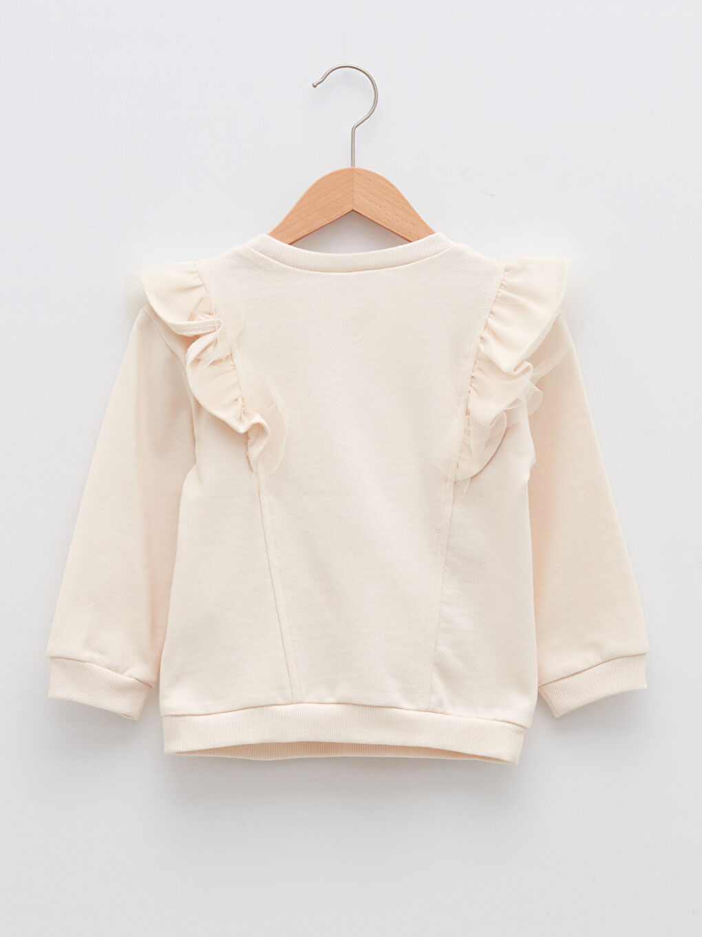 Crew Neck Long Sleeve Printed Cotton Baby Girl Sweatshirt-1