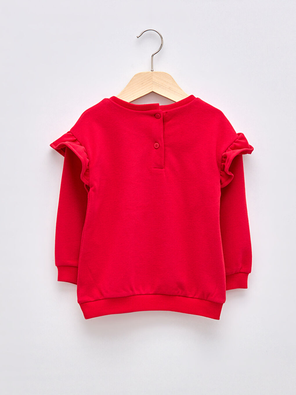 მრგვალი საყელო გრძელმკლავიანი მოქარგული დეტალებით გოგონას თბილი ზედა-1