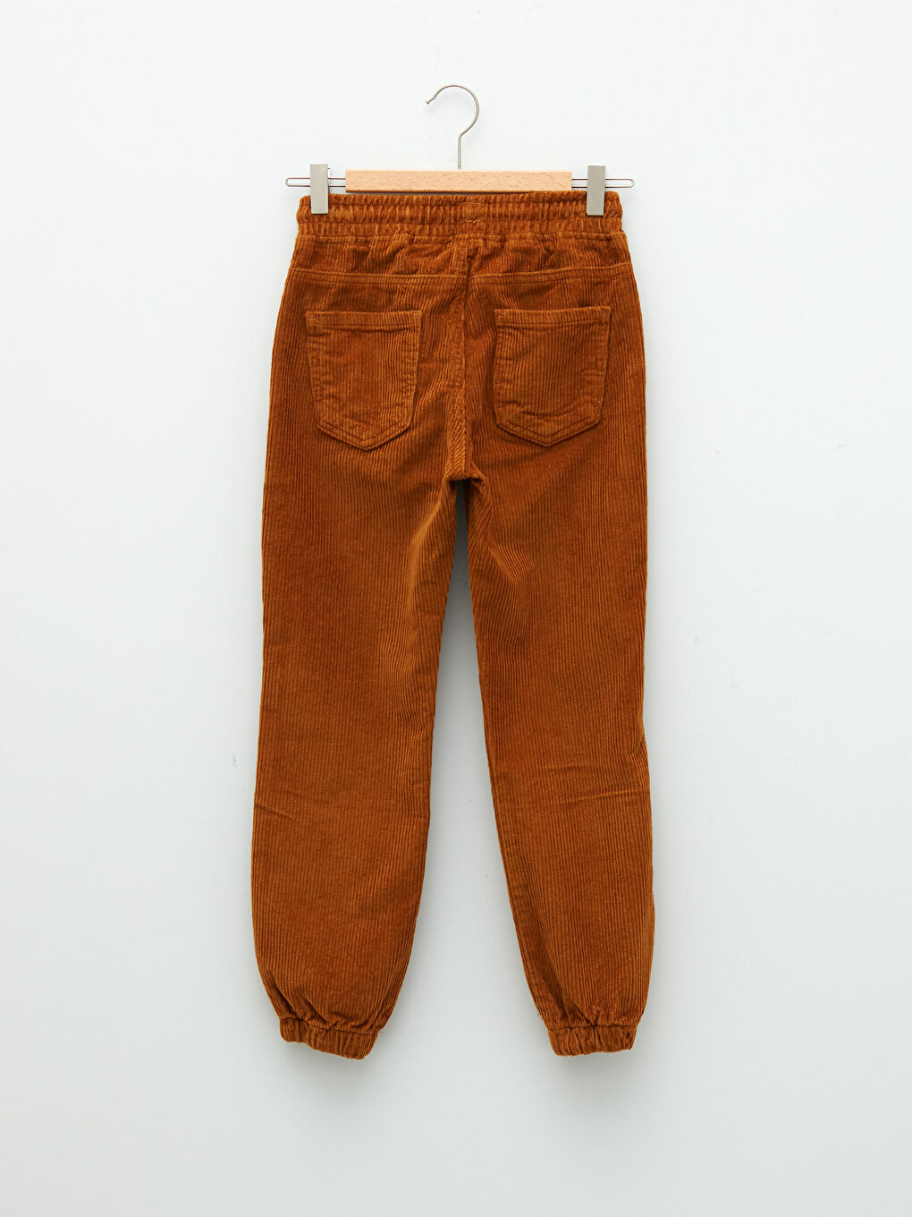 Elastic Waist Basic Velvet Boy Jogger Trousers-1