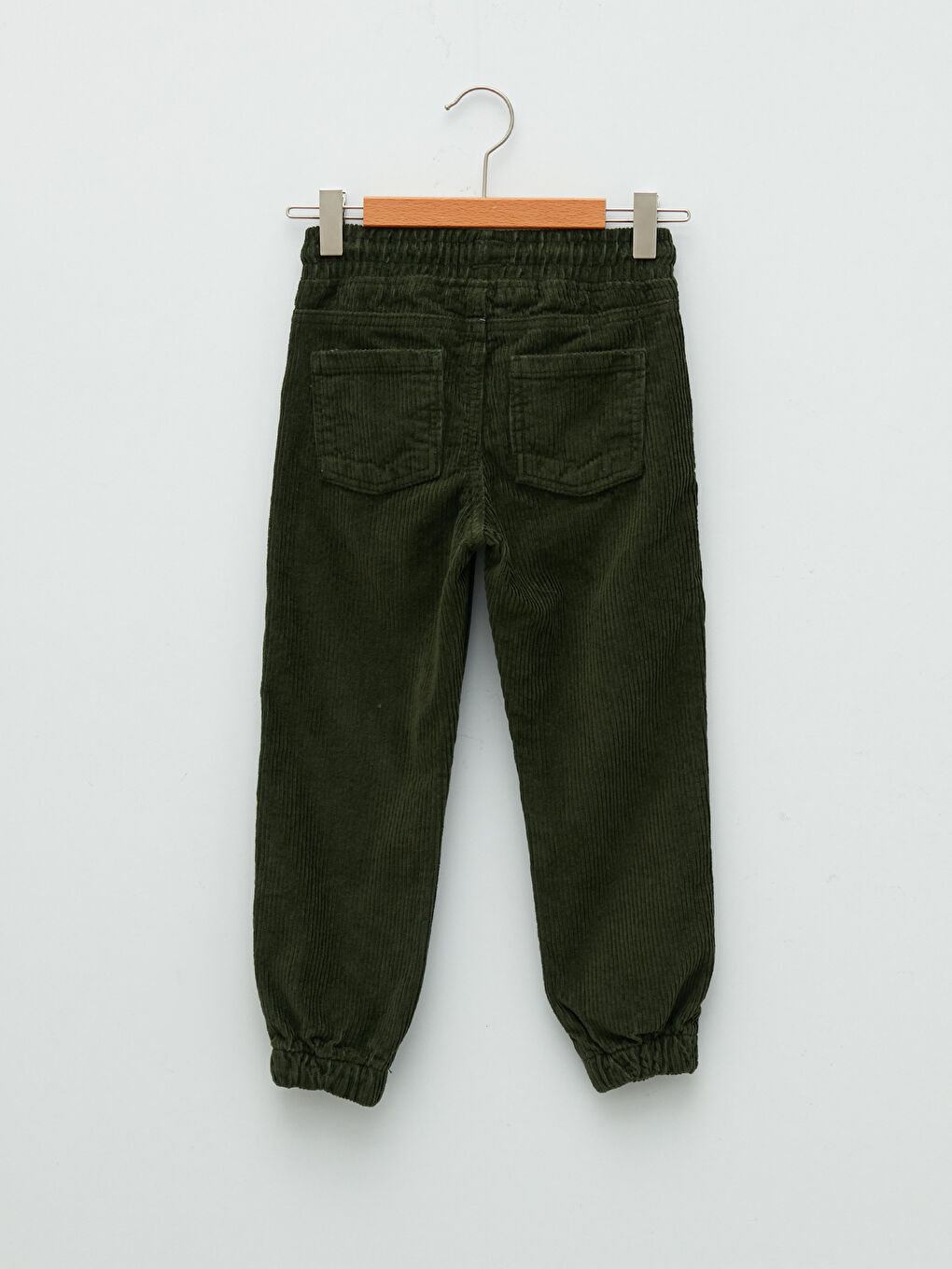 Elastic Waist Basic Velvet Boy Jogger Trousers-1