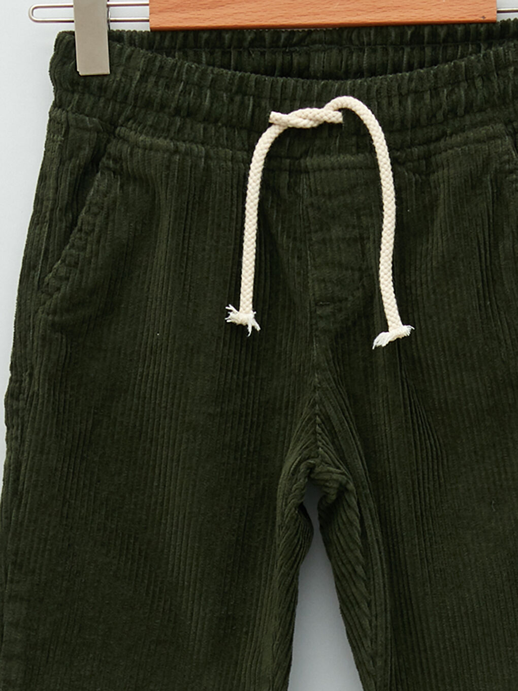 Elastic Waist Basic Velvet Boy Jogger Trousers-2