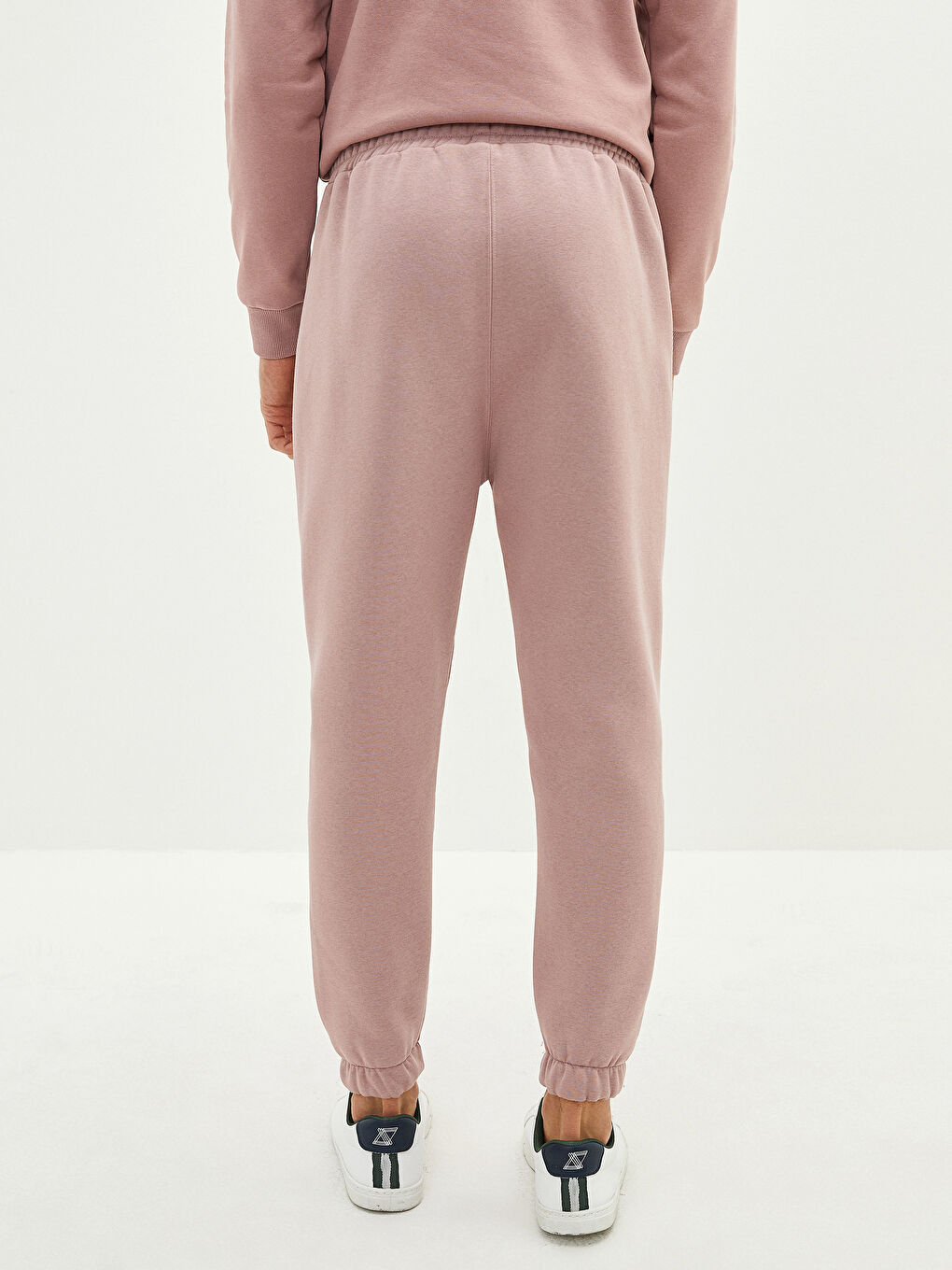 Pembe Slim Fit Erkek Kalın Jogger Eşofman Altı-4