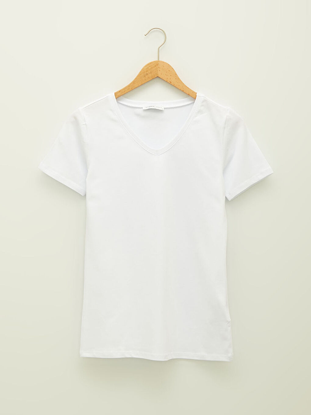 LCWAIKIKI Basic V Neck Straight Short Sleeve Cotton Women's T-Shirt -W1BD58Z8-R9J