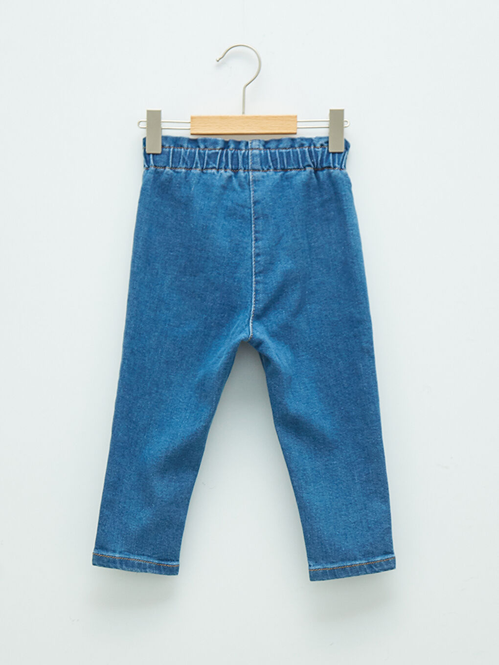 Paperbag Fit Elastic Waist Basic Corduroy Baby Girl Pants-3