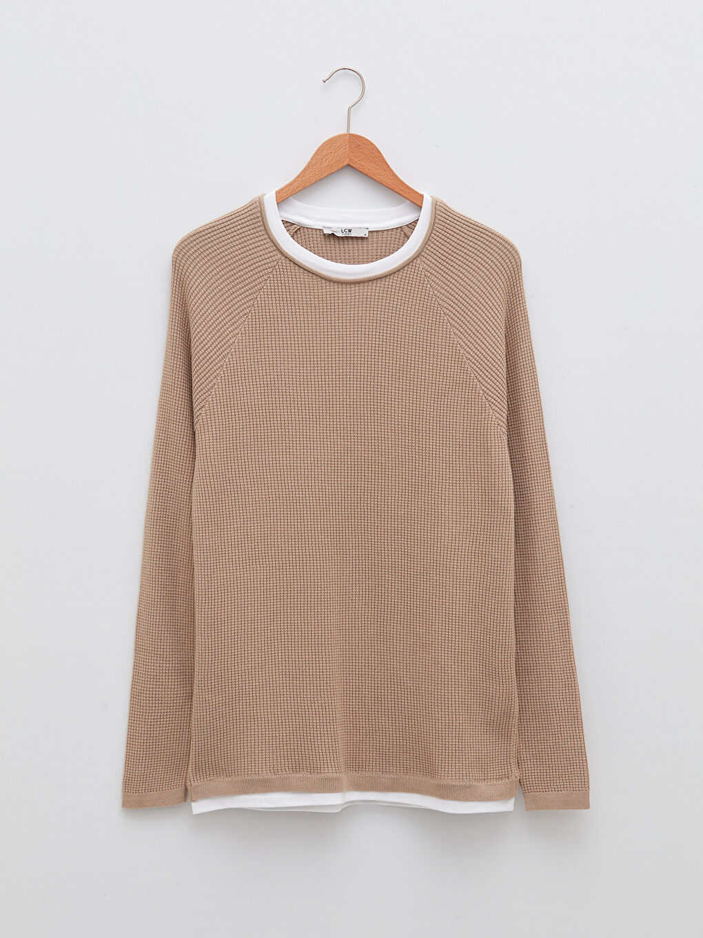 Crew Neck Long Sleeve Thin Men's Tricot Sweater-11