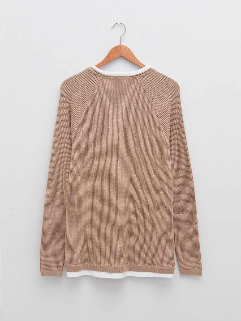 Crew Neck Long Sleeve Thin Men's Tricot Sweater-13
