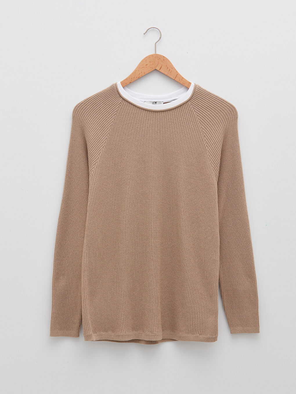 Crew Neck Long Sleeve Thin Men's Tricot Sweater-10