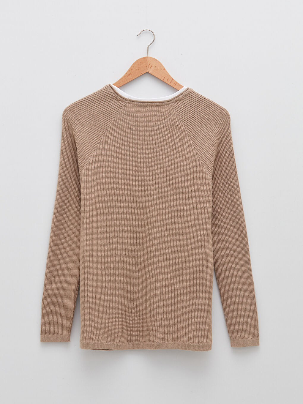 Crew Neck Long Sleeve Thin Men's Tricot Sweater-12