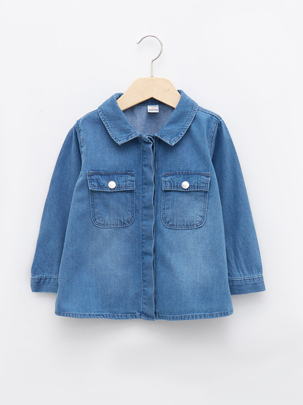 Chemise en Jean Basique en Coton à Manches Longues pour Bébé Fille