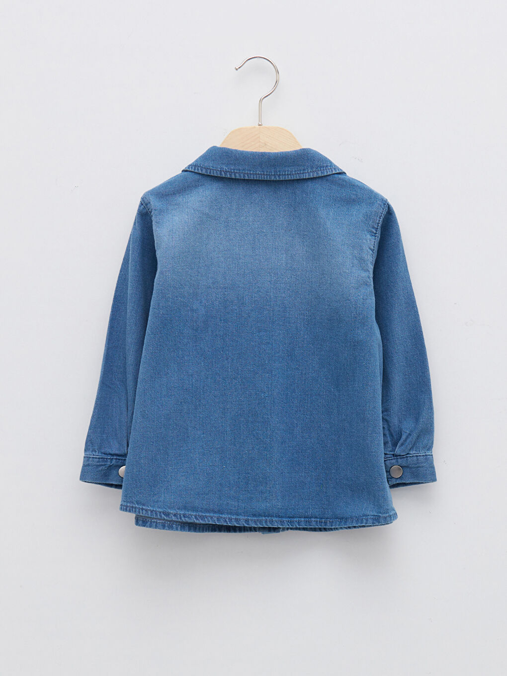 Chemise en Jean Basique en Coton à Manches Longues pour Bébé Fille-1