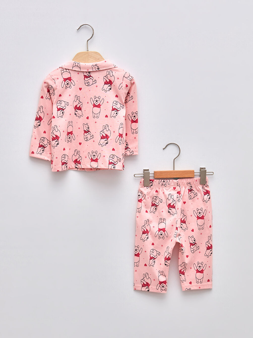 طقم بيجامة بناتي كم طويل بطبعة ويني ذا بوه-1
