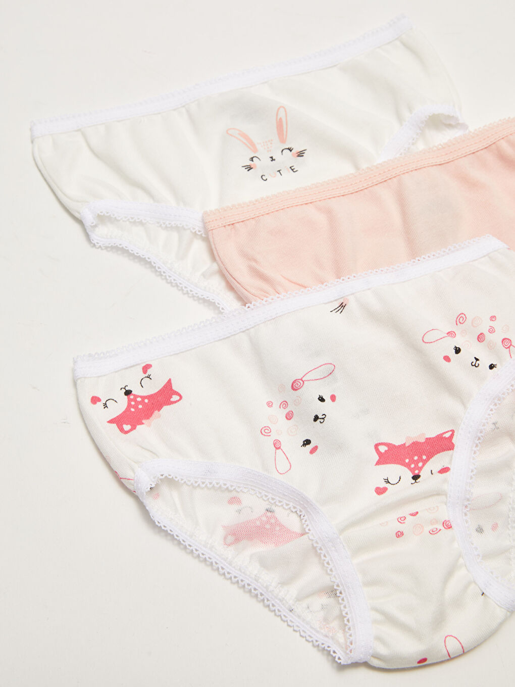 Elastic Waist Cotton Baby Girl Panties 3 Pieces-1