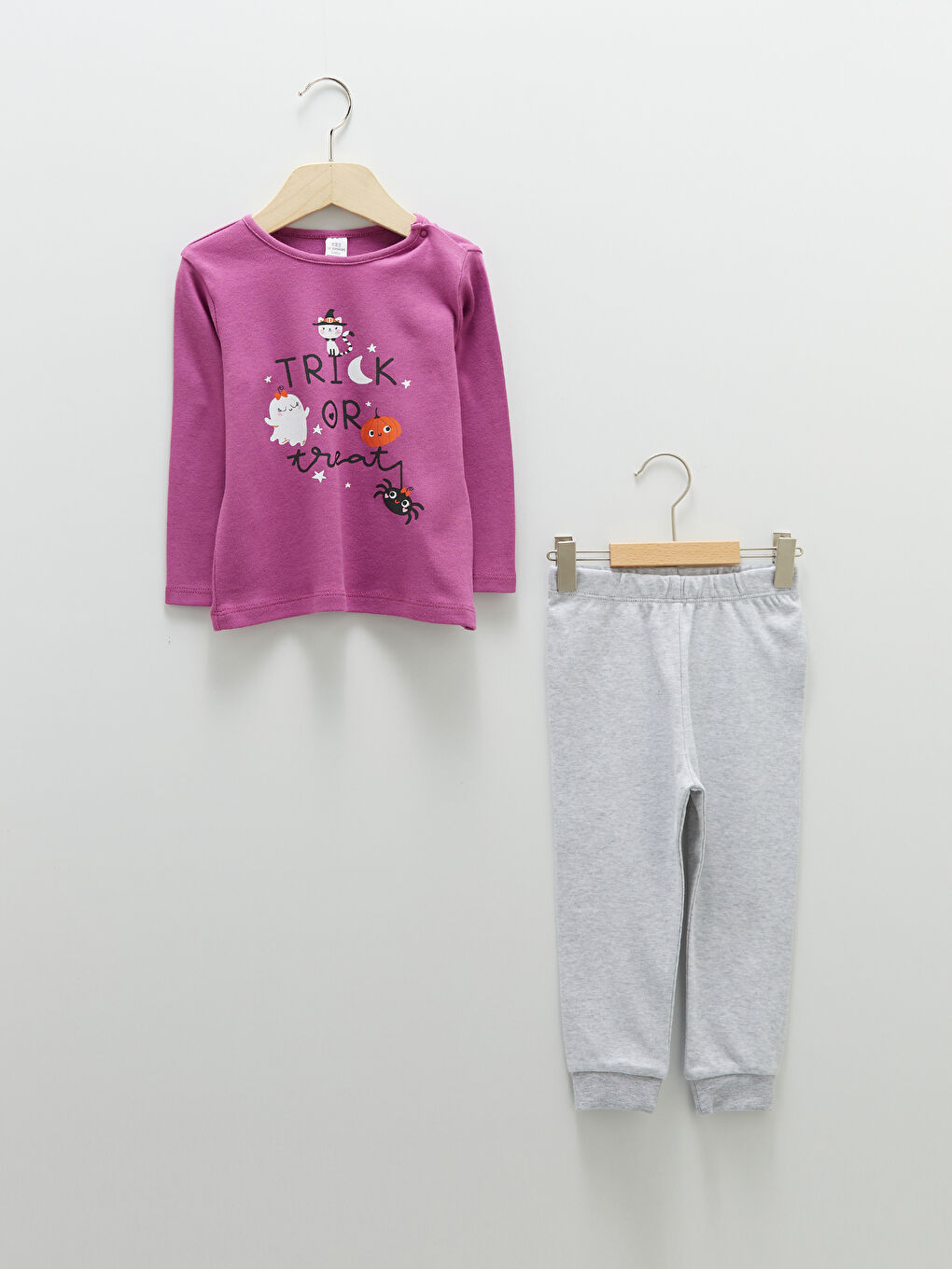 LCW baby Rundhalsausschnitt Langarm Bedrucktes Baumwolle Baby Mädchen Pyjama-Set -W1BE70Z1-R2C