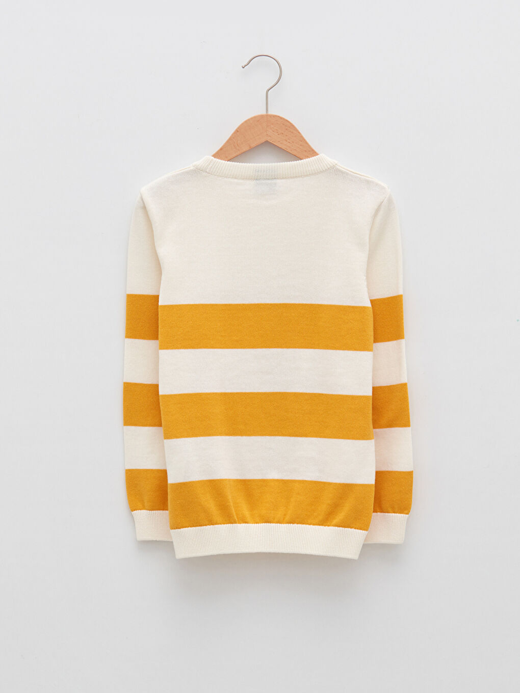 Crew Neck Striped Long Sleeve Boys' Knitwear Sweater-1