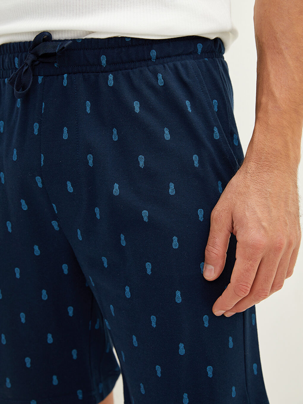 Lacivert Standart Kalıp Erkek Pijama Alt Şort-4