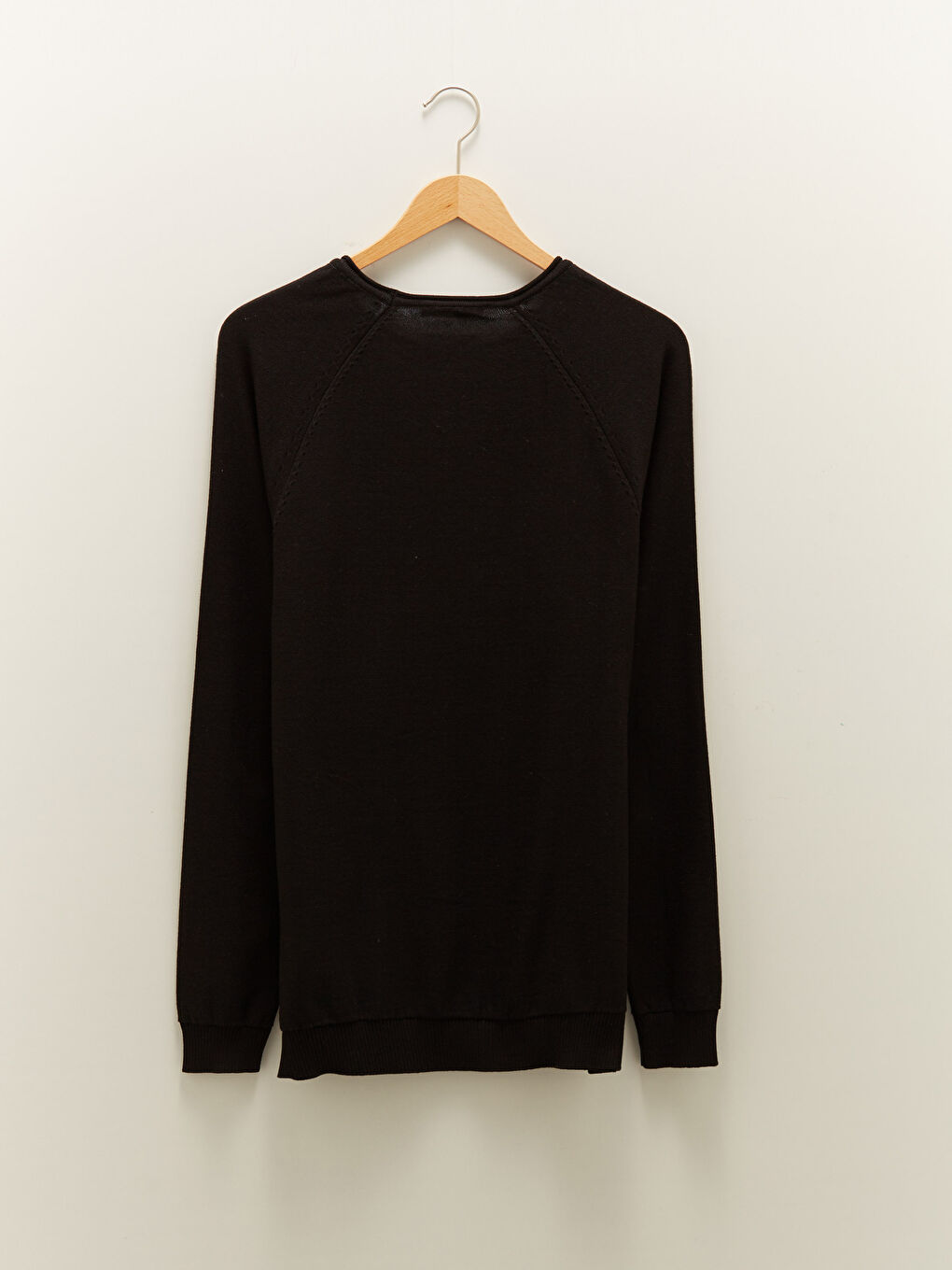 Siyah Bisiklet Yaka Erkek Triko Kazak-6