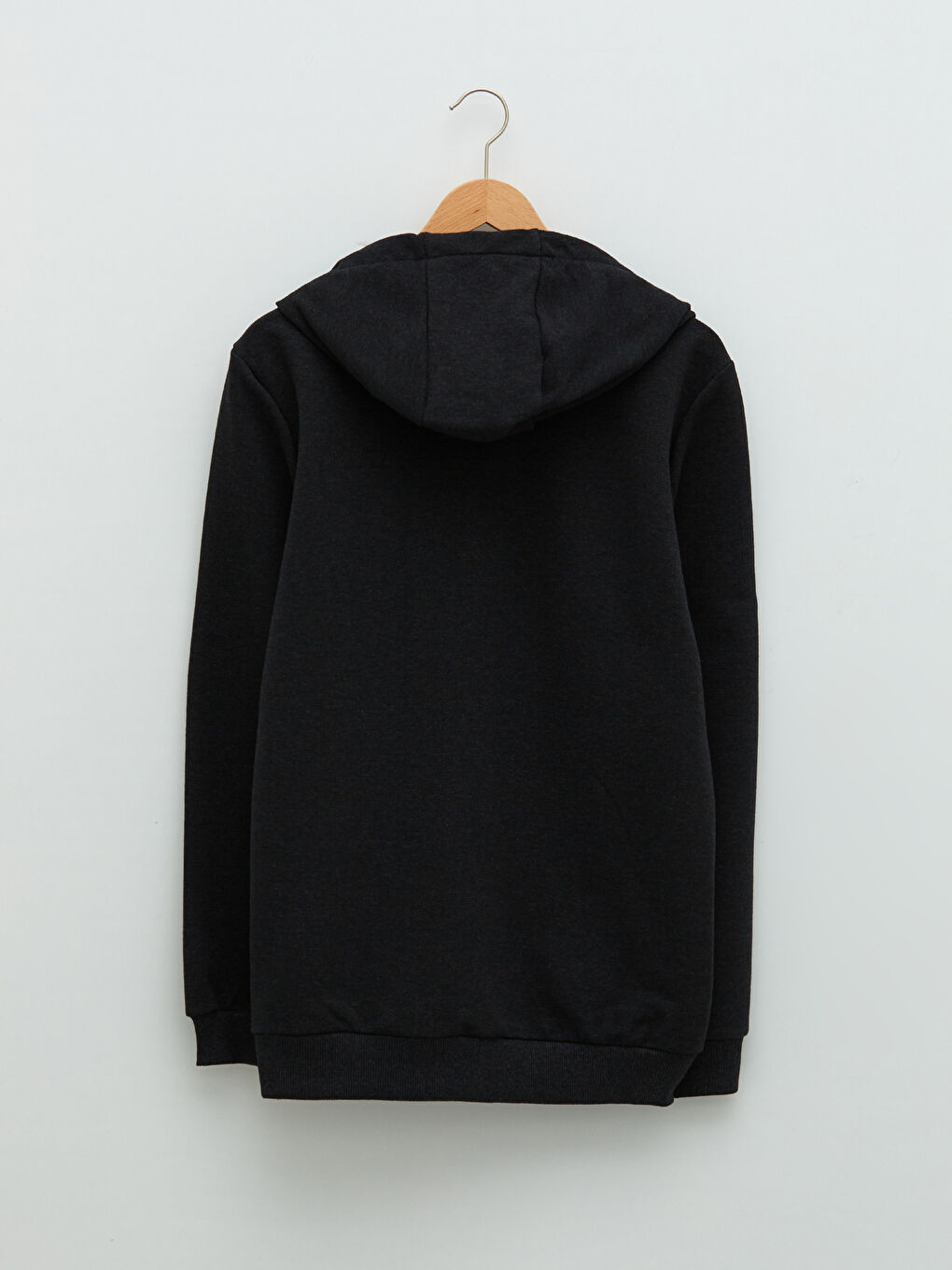 سويت شيرت بسحاب كم طويل مزود بغطاء رأس للرجال-6