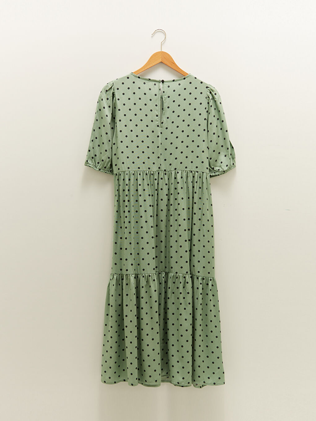 LCW Vision Crew Neck Polka Dot Short Sleeve Poplin Women's Dress -W1BF83Z8-LRR