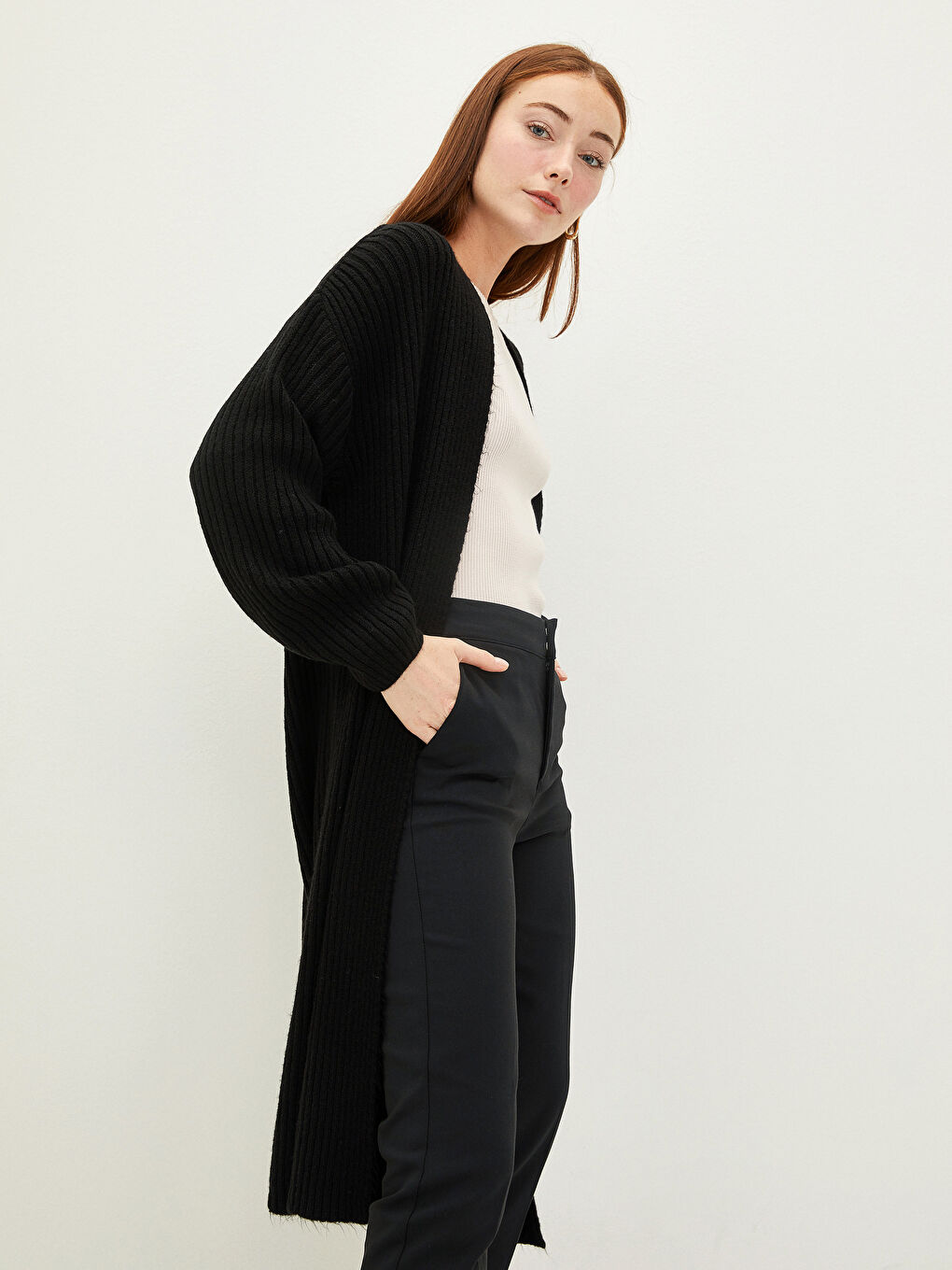 Straight Long Sleeve Women's Knitwear Cardigan-1