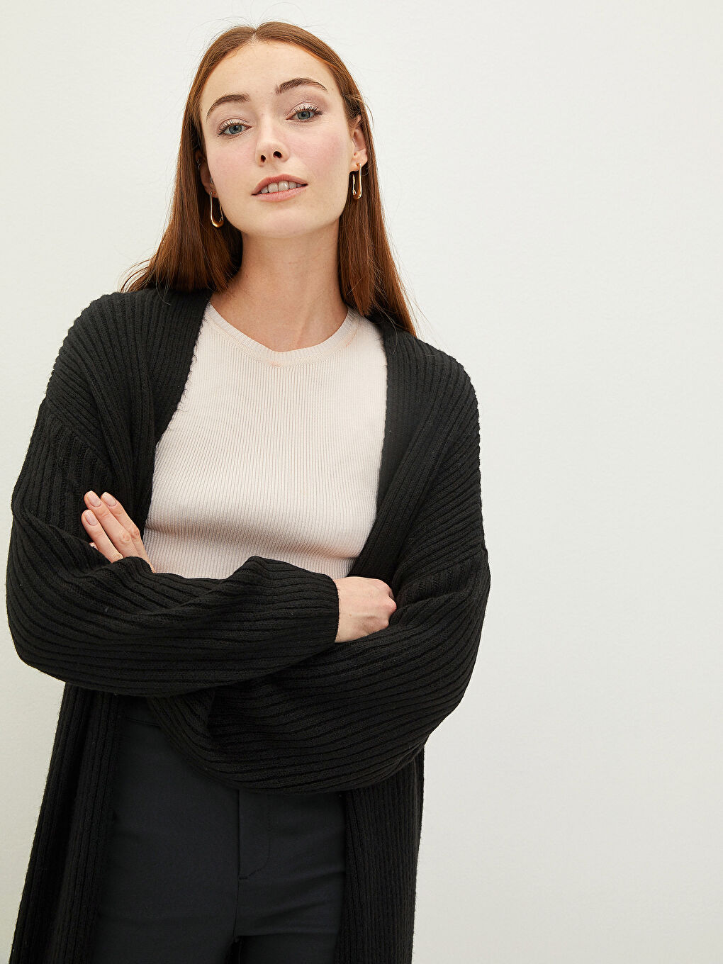 Straight Long Sleeve Women's Knitwear Cardigan-2