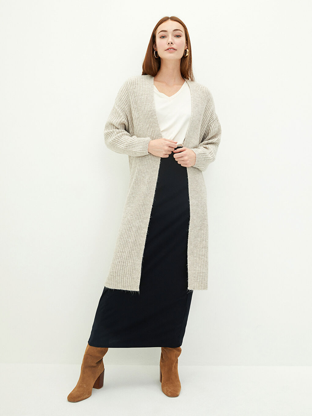 Straight Long Sleeve Women's Knitwear Cardigan
