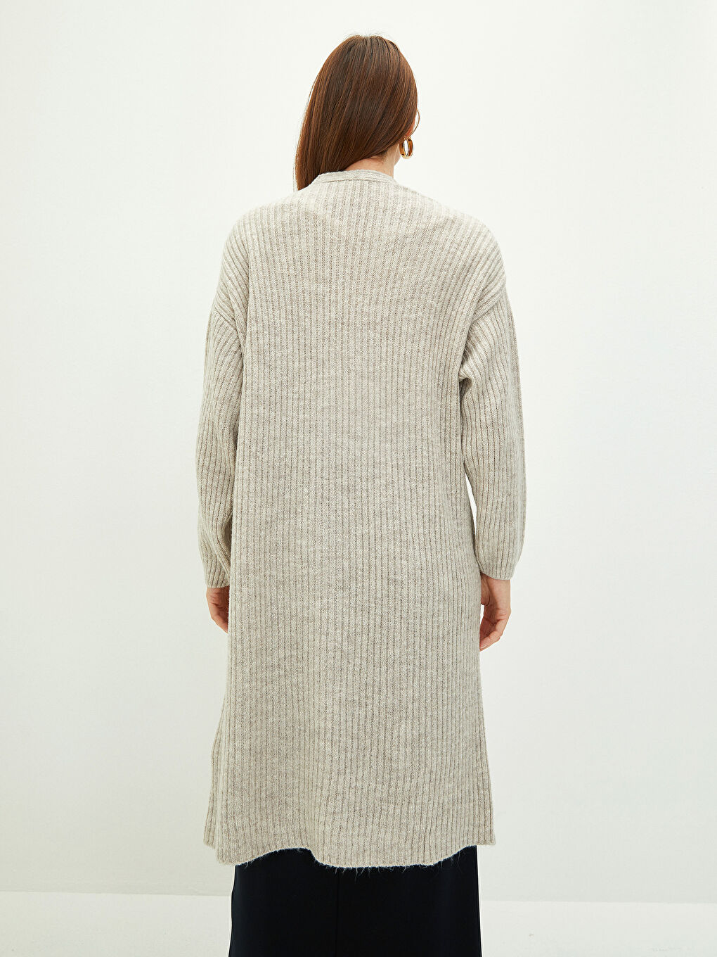 Straight Long Sleeve Women's Knitwear Cardigan-4