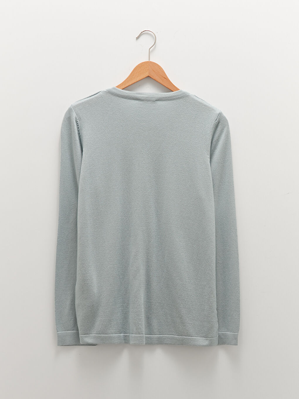 Жилетка от трико с кръгло деколте, шарки и дълъг ръкав за жени-6